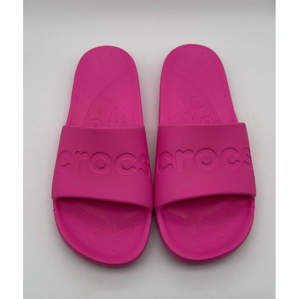 Crocs Slides Neon Pink Slip On Sandals Women's Size 7